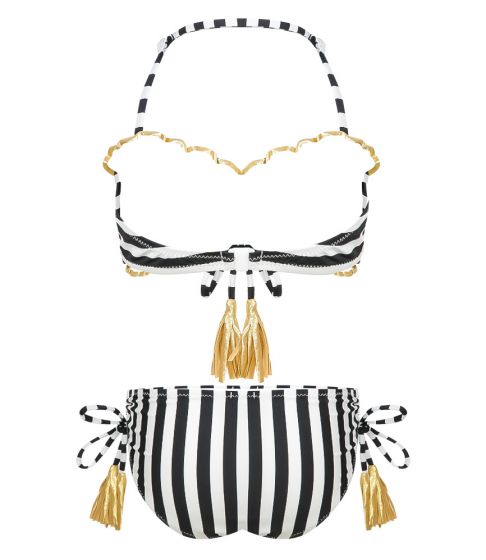 Nessi Byrd Marigold Black & White Stripe Bikini