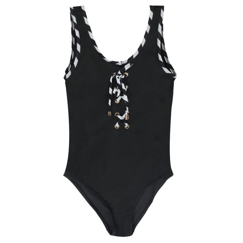 Girls Black/White Swimsuit