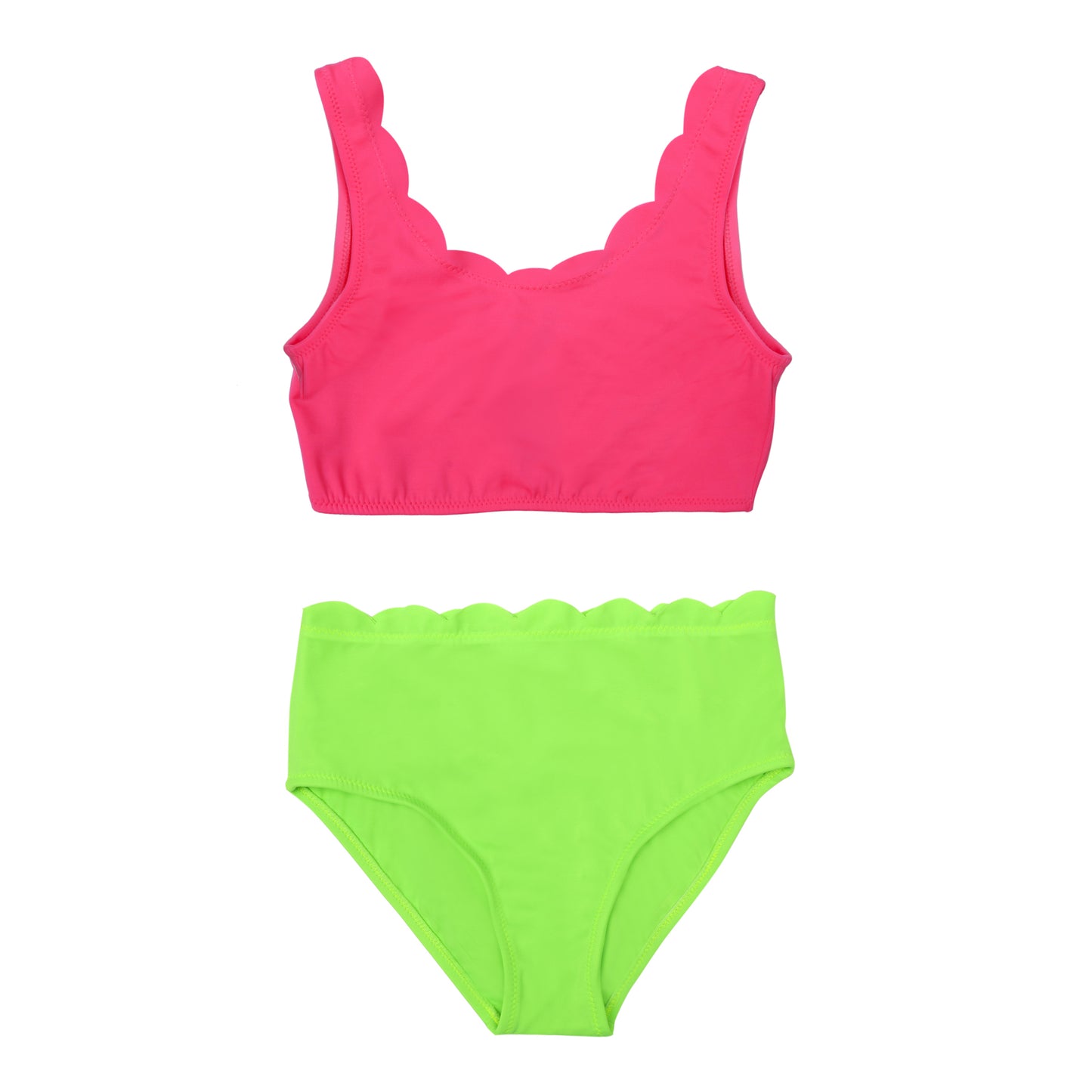 Load image into Gallery viewer, Girls Neon Bikini in Pink/Green
