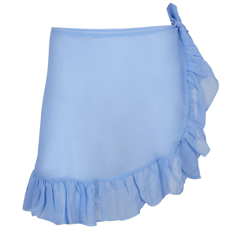 Wrap Mini Skirt For Girls in Blue