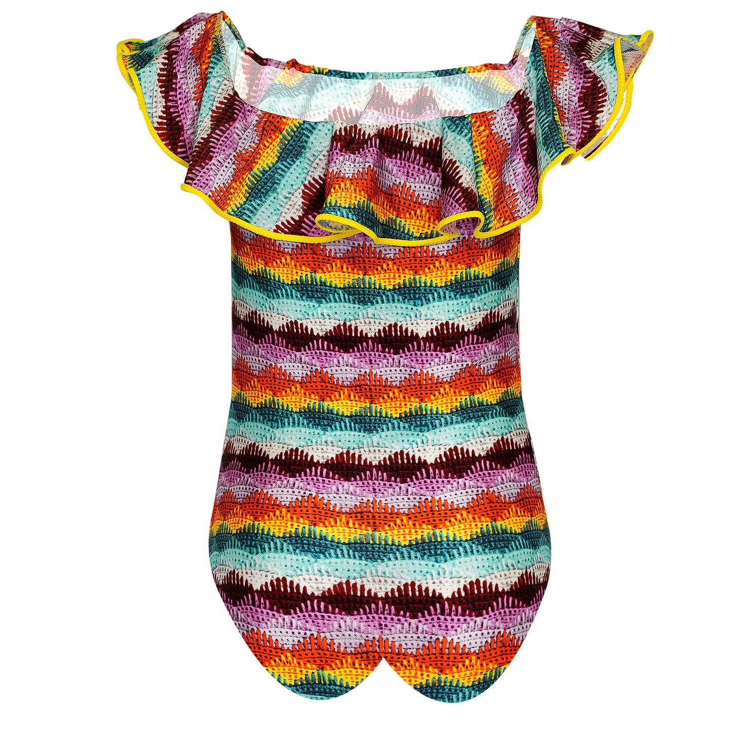 Load image into Gallery viewer, Girls Ruffle off the Shoulder One Piece Swimsuit
