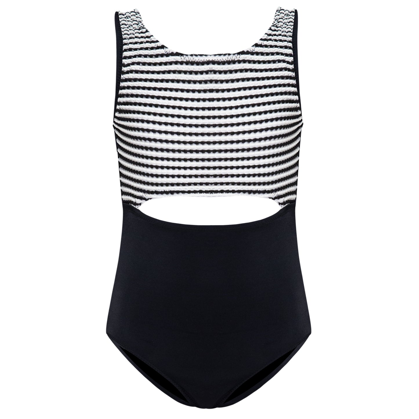 Girls Black/White One Piece Swimsuit