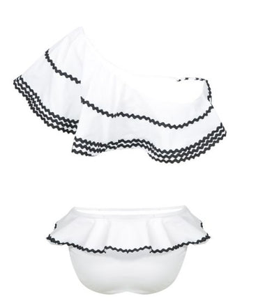 White One Shoulder Bikini for Kids