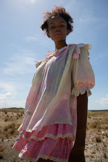 Nico Scallop Top Lemon Candy Tie Dye - Top