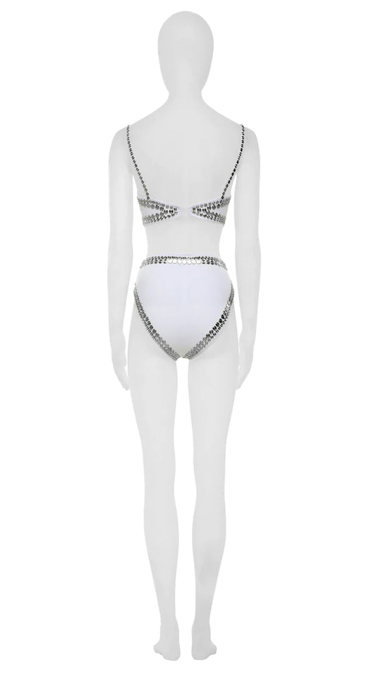 Load image into Gallery viewer, White High Waisted Bikini Bottoms
