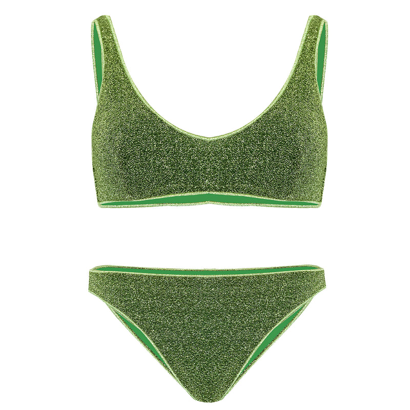 Shiny Green Bikini Set