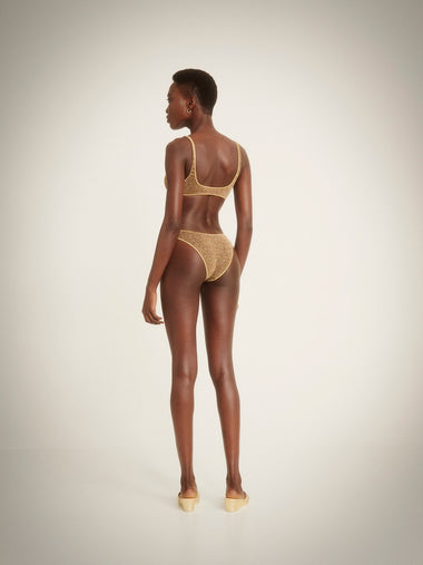metallic gold bikini by oseree swimwear