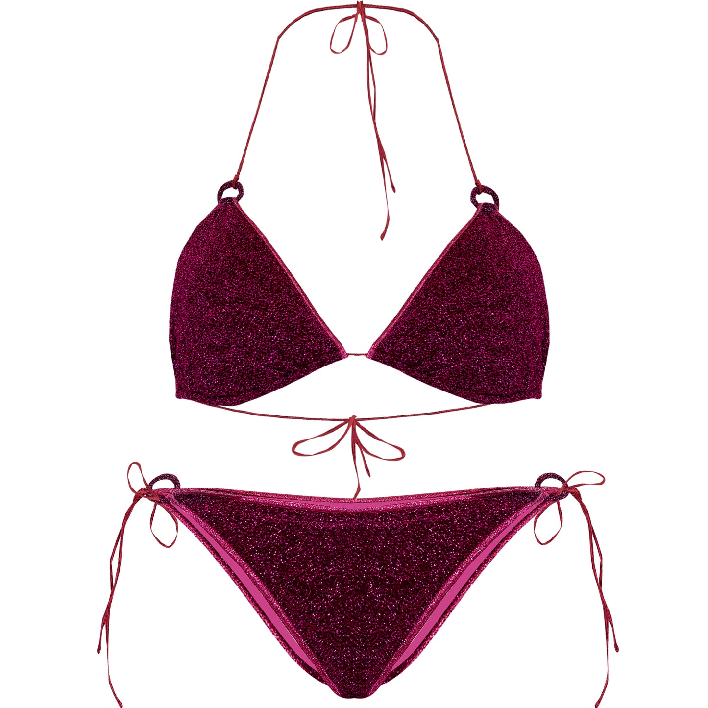 Load image into Gallery viewer, Lumiere Ring Microkini Bikini Set Dark Fuchsia - Bikini
