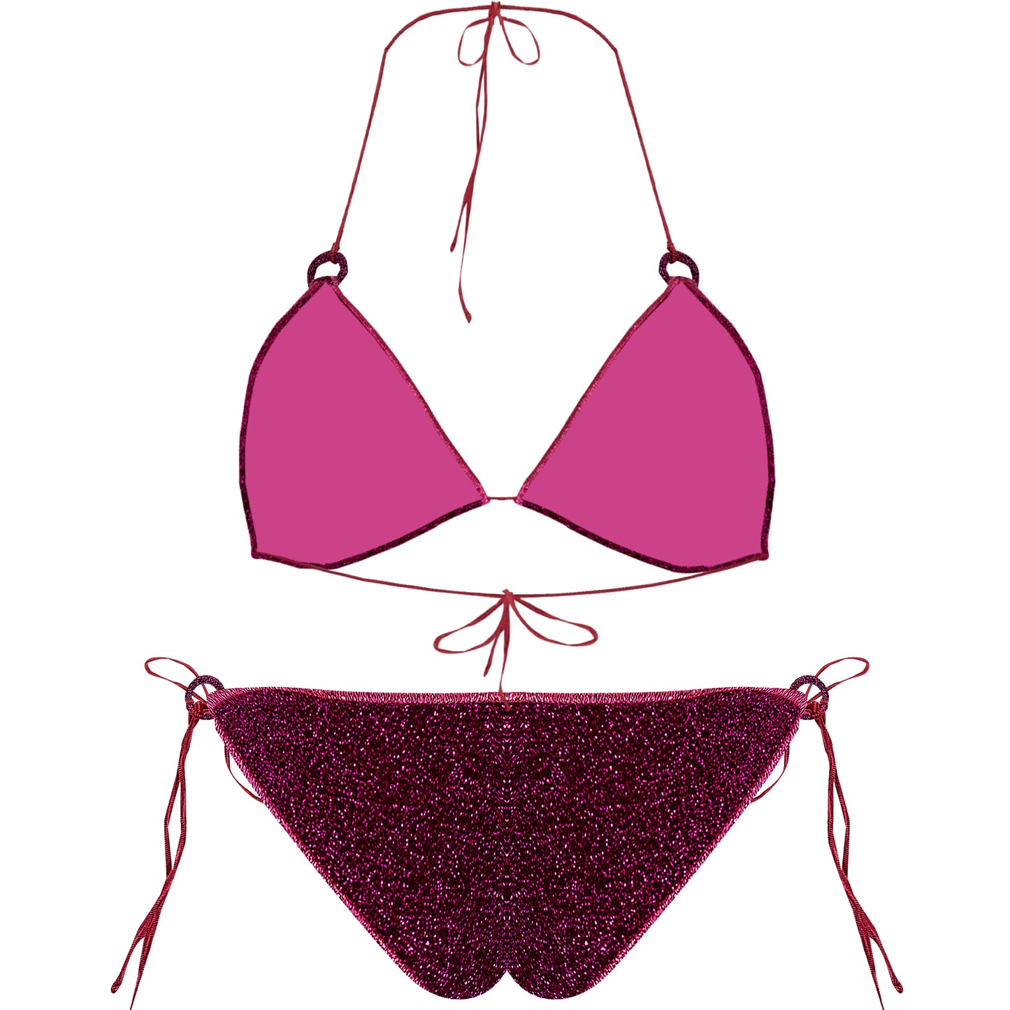Load image into Gallery viewer, Lumiere Ring Microkini Bikini Set Dark Fuchsia - Bikini
