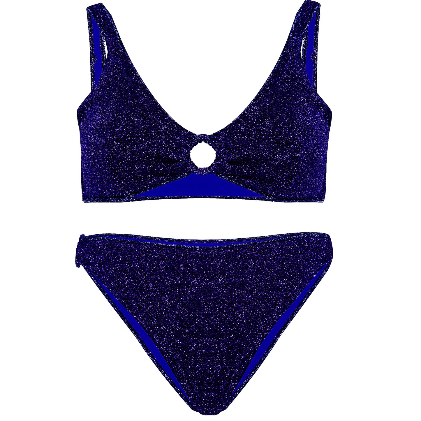 Load image into Gallery viewer, Lumiere Ring Sporty ’90 Bottom Bikini Set Blue - Bikini
