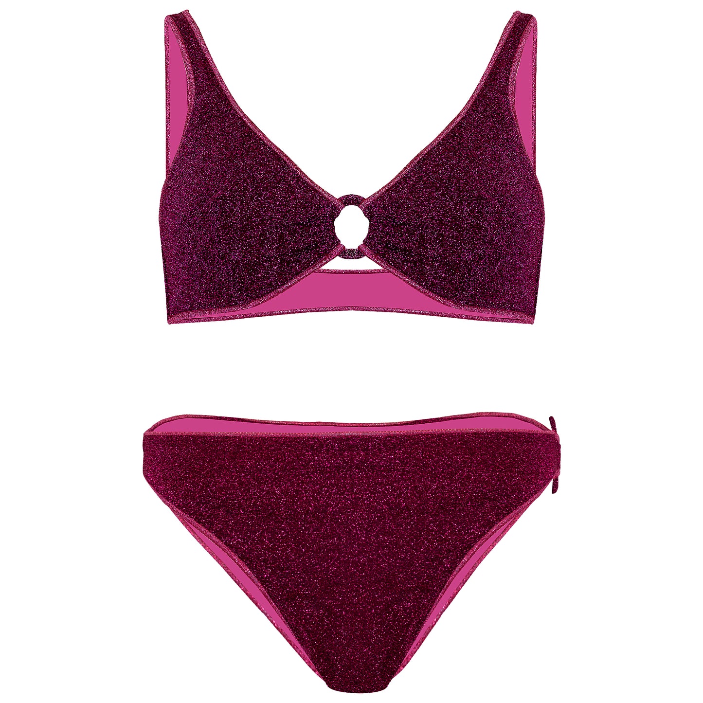 Load image into Gallery viewer, Lumiere Ring Sporty ’90 Bottom Dark Fuchsia - Bikini
