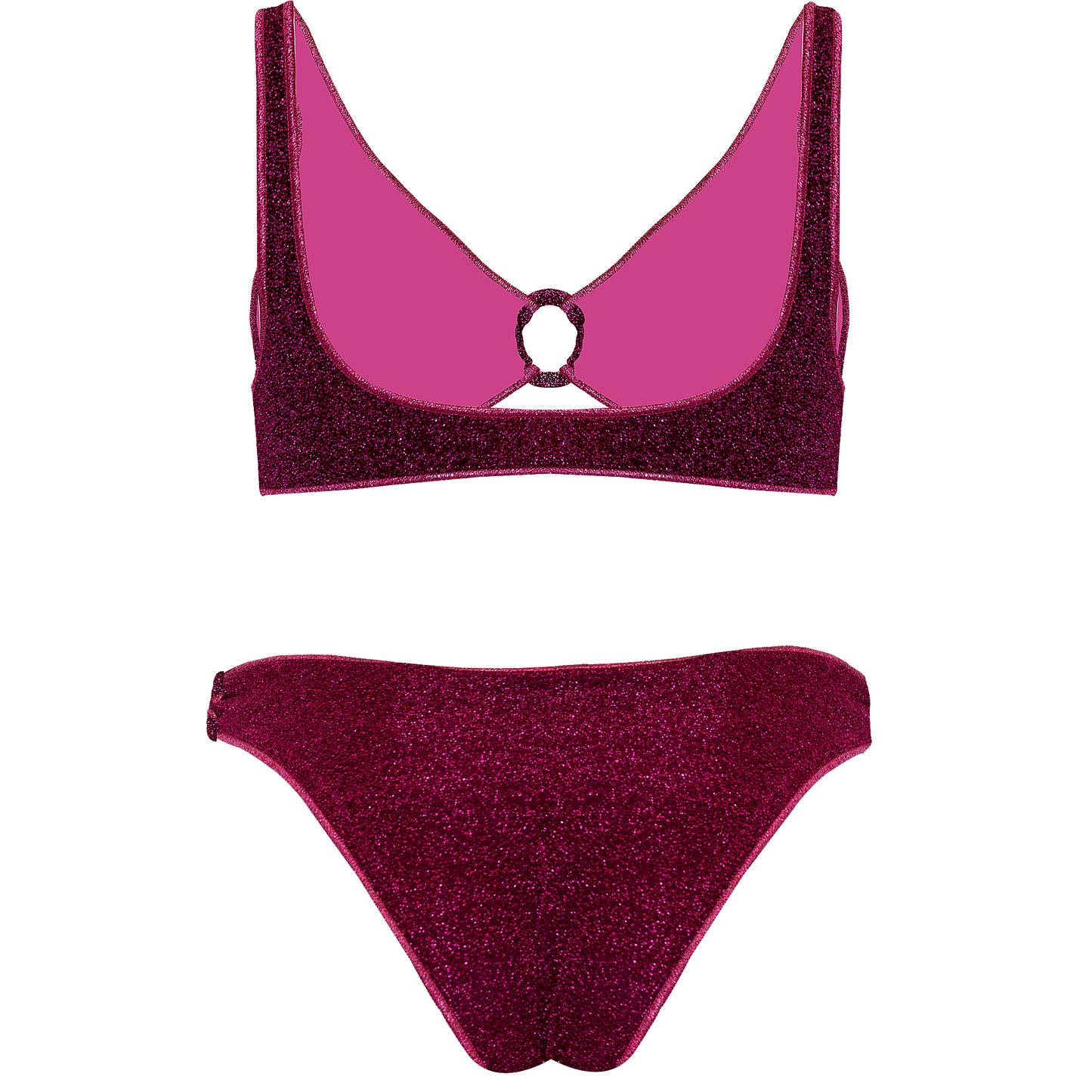 Load image into Gallery viewer, Lumiere Ring Sporty ’90 Bottom Dark Fuchsia - Bikini
