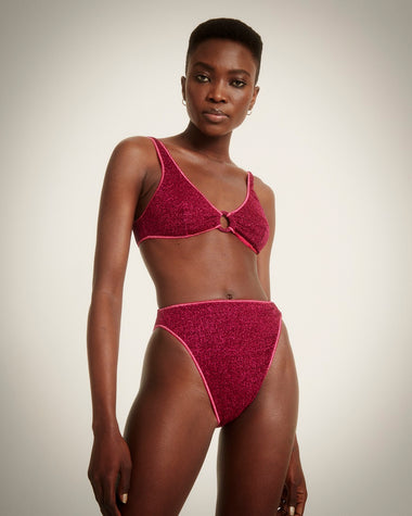 Lumiere Ring Sporty ’90 Bottom Dark Fuchsia - Bikini