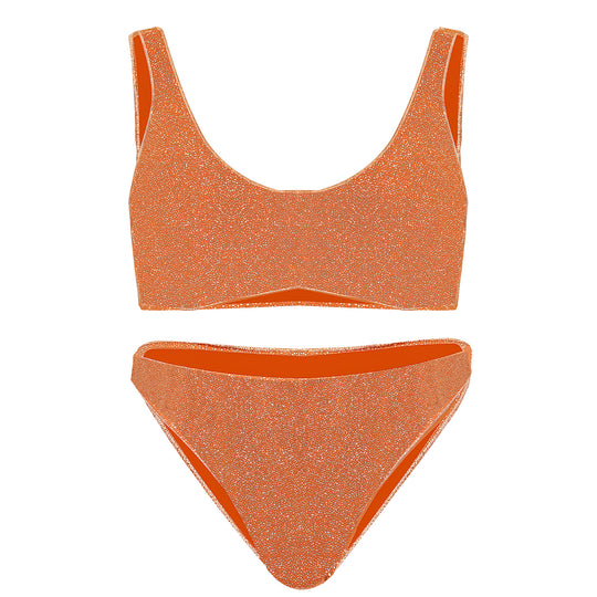 Metallic Orange Bikini Set