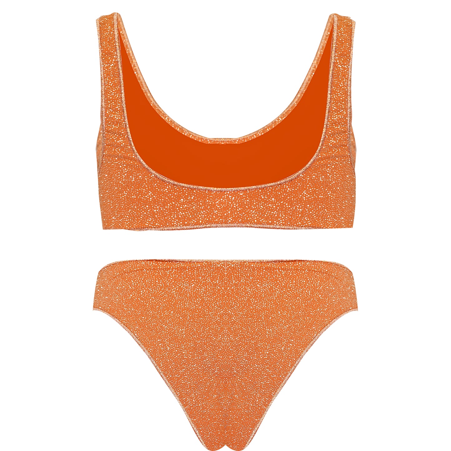 Load image into Gallery viewer, Metallic Orange Bikini Set
