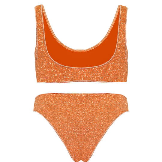 Metallic Orange Bikini Set