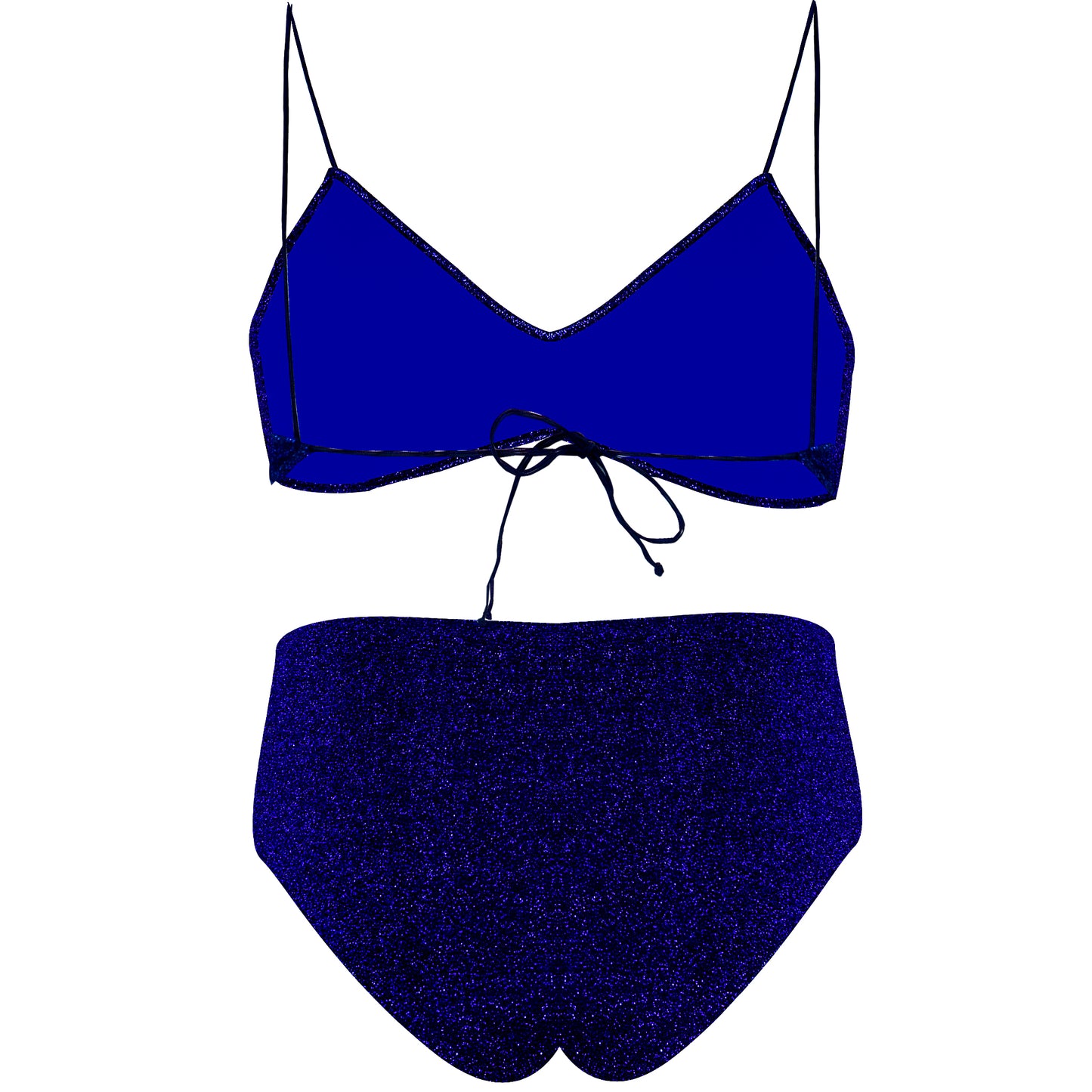Load image into Gallery viewer, Lumiere Triangle Top &amp;amp; High Waisted Pant Blue - Bikini
