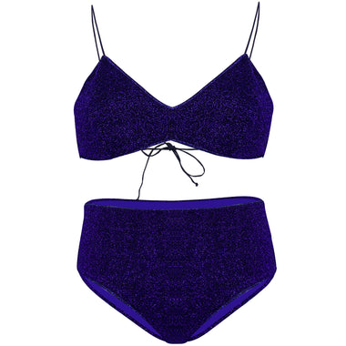 Lumiere Triangle Top & High Waisted Pant Blue - Bikini