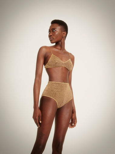 Lumiere Triangle Top & High Waisted Pant Sand - Bikini