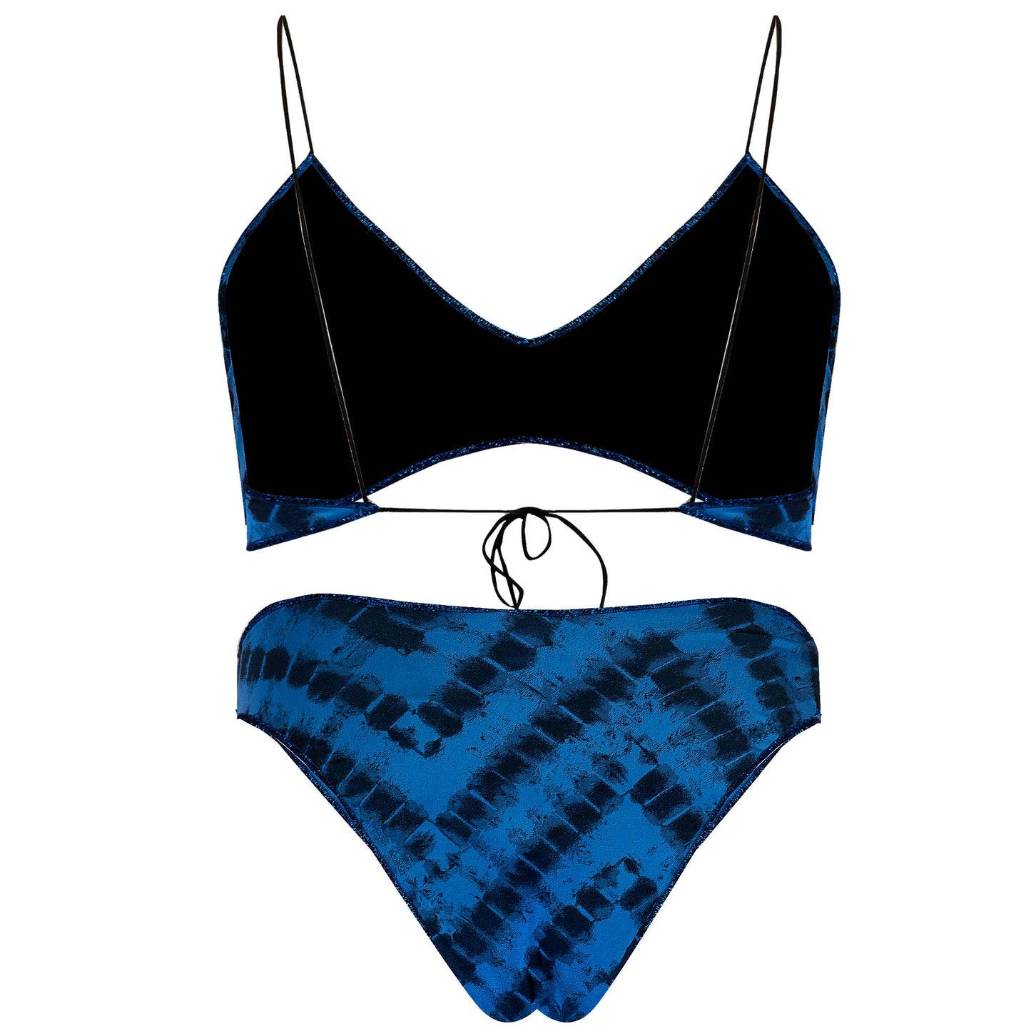 Load image into Gallery viewer, Safari Bra With 90’S Bottom Blue - Bikini
