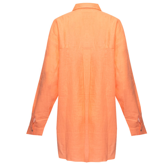 Shelly Beach Shirt Dress Bright Orange