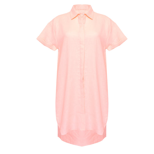 Sun Shirt Dress Long Pale Pink