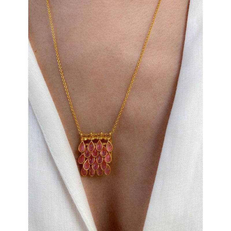 Load image into Gallery viewer, Pavone Necklace Pink - Necklace
