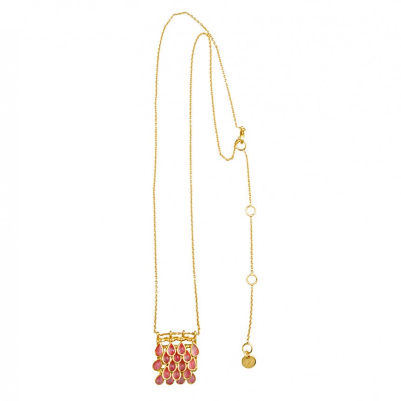 Load image into Gallery viewer, Pavone Necklace Pink - Necklace
