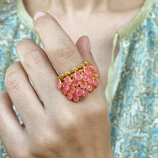 Load image into Gallery viewer, Pavone Ring Pink
