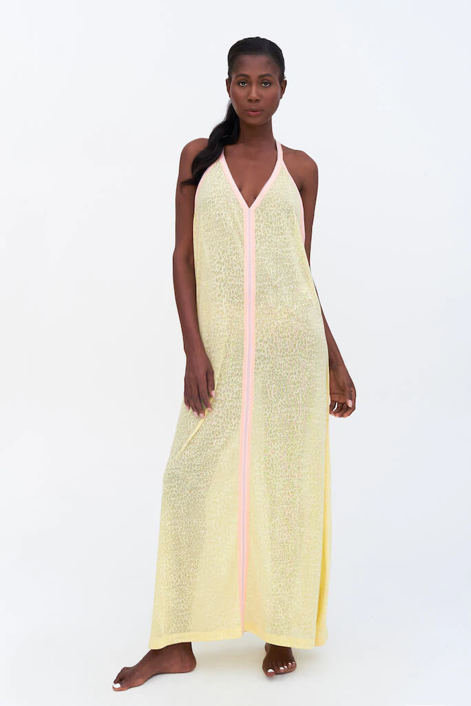 Cheetah Sundress Soft Lemon