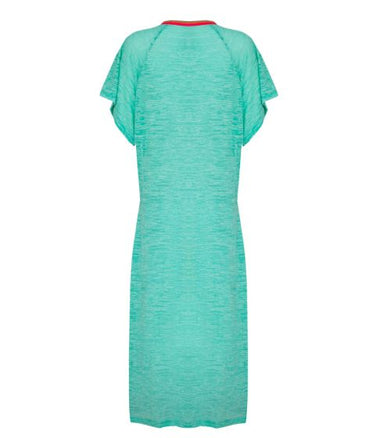 Detail of sheer burnout fabric on Pitusa beach cover up