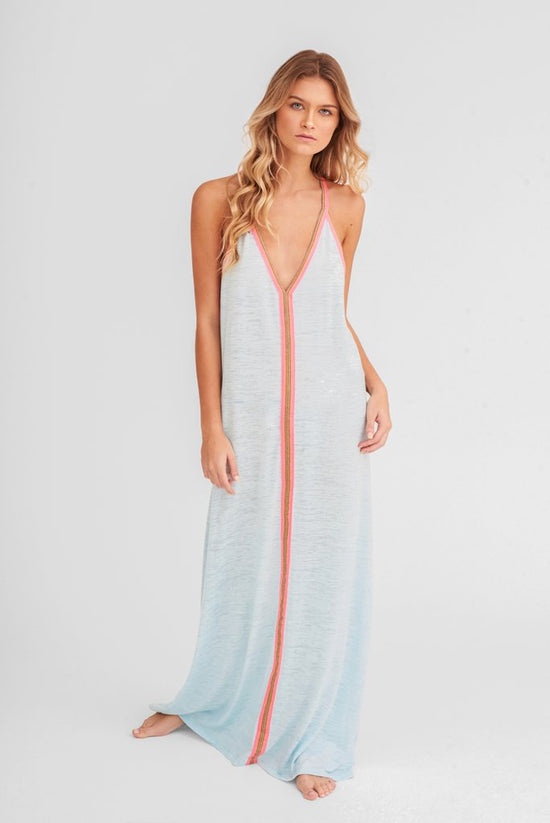 Model looking stunning in Light Blue Beach Cover Up