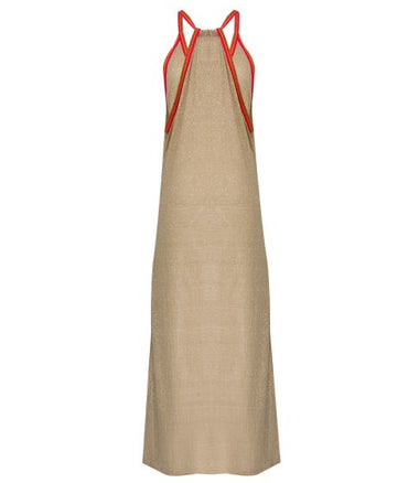 back view of Pitusa Inca Sundress in Khaki