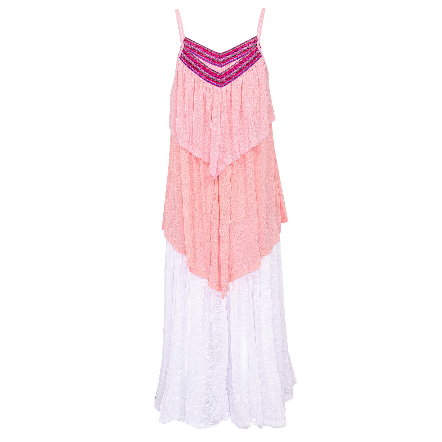 Load image into Gallery viewer, Back detail of the Sleeveless Maxi Summer Dress in Pink and White
