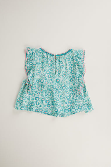 Blouse Amber V Kids Aqua Je T’aime Viscose - Girls Top