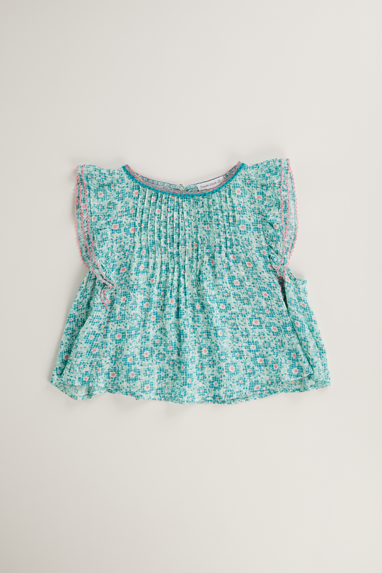 Blouse Amber V Kids Aqua Je T’aime Viscose - Girls Top