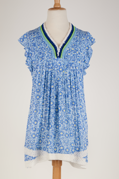 Mini Dress Sasha V Kids Blue Je T’aime Viscose - Girls Dress