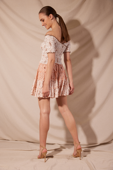 blue white maxi dress with ikat print - Dress