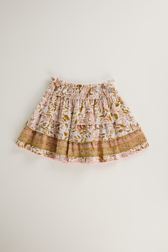 Mini Skirt Ariel CT PM Kids Green Menton Cotton Plumeti