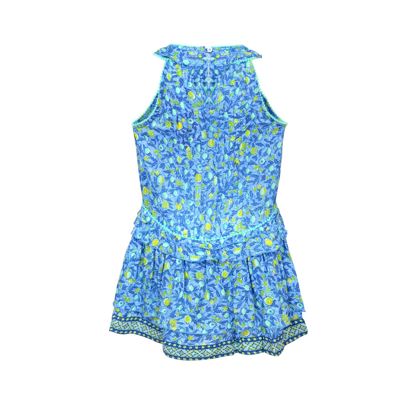 Mini Dress Mae V Kids Blue Lemon Viscose - Dress