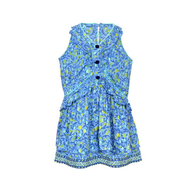Mini Dress Mae V Kids Blue Lemon Viscose - Dress