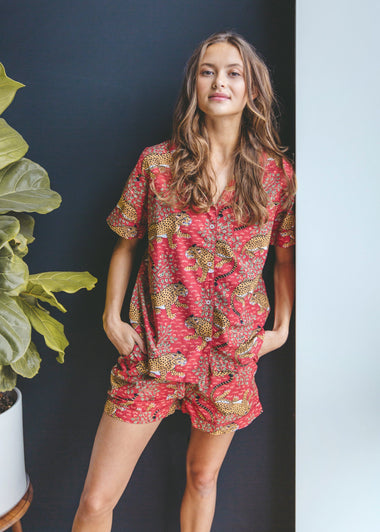 Bagheera Short Sleep Set Scarlet - Pajama