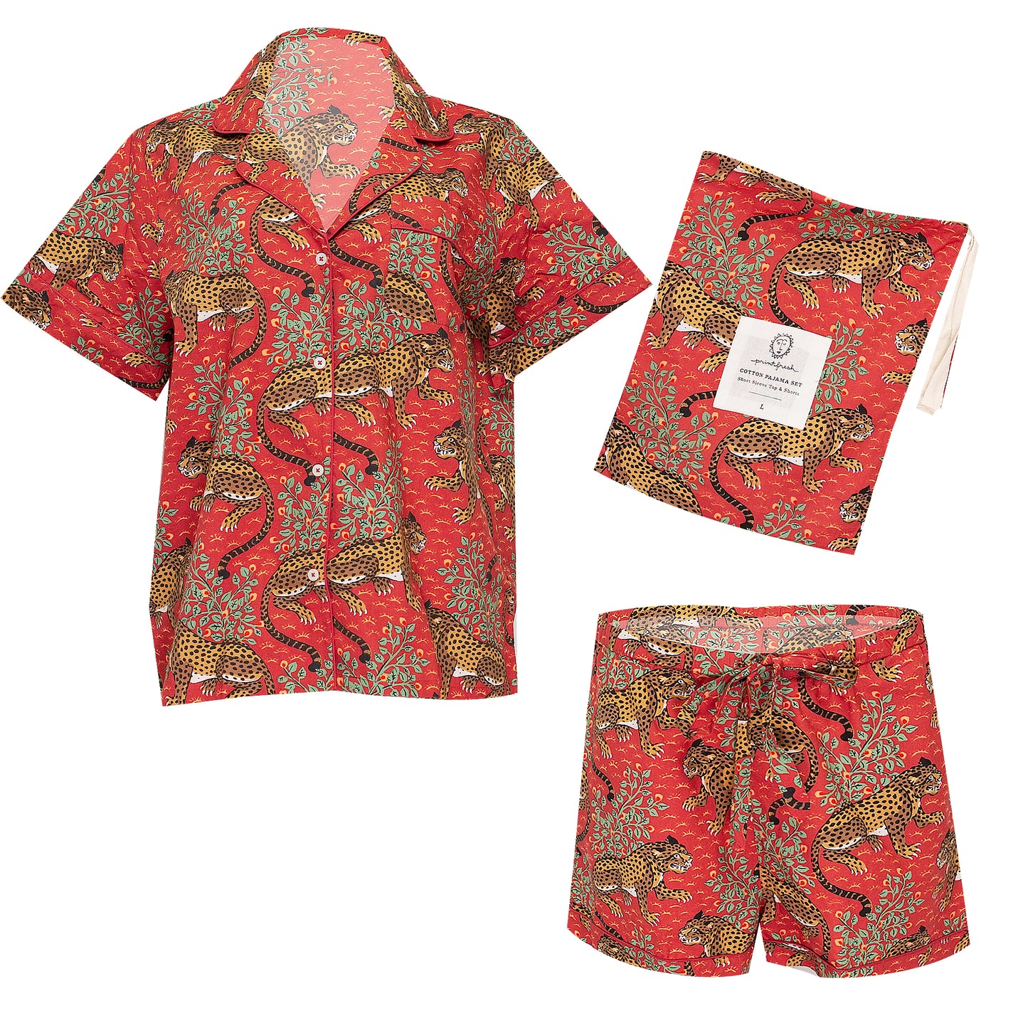 Load image into Gallery viewer, Bagheera Short Sleep Set Scarlet - Pajama
