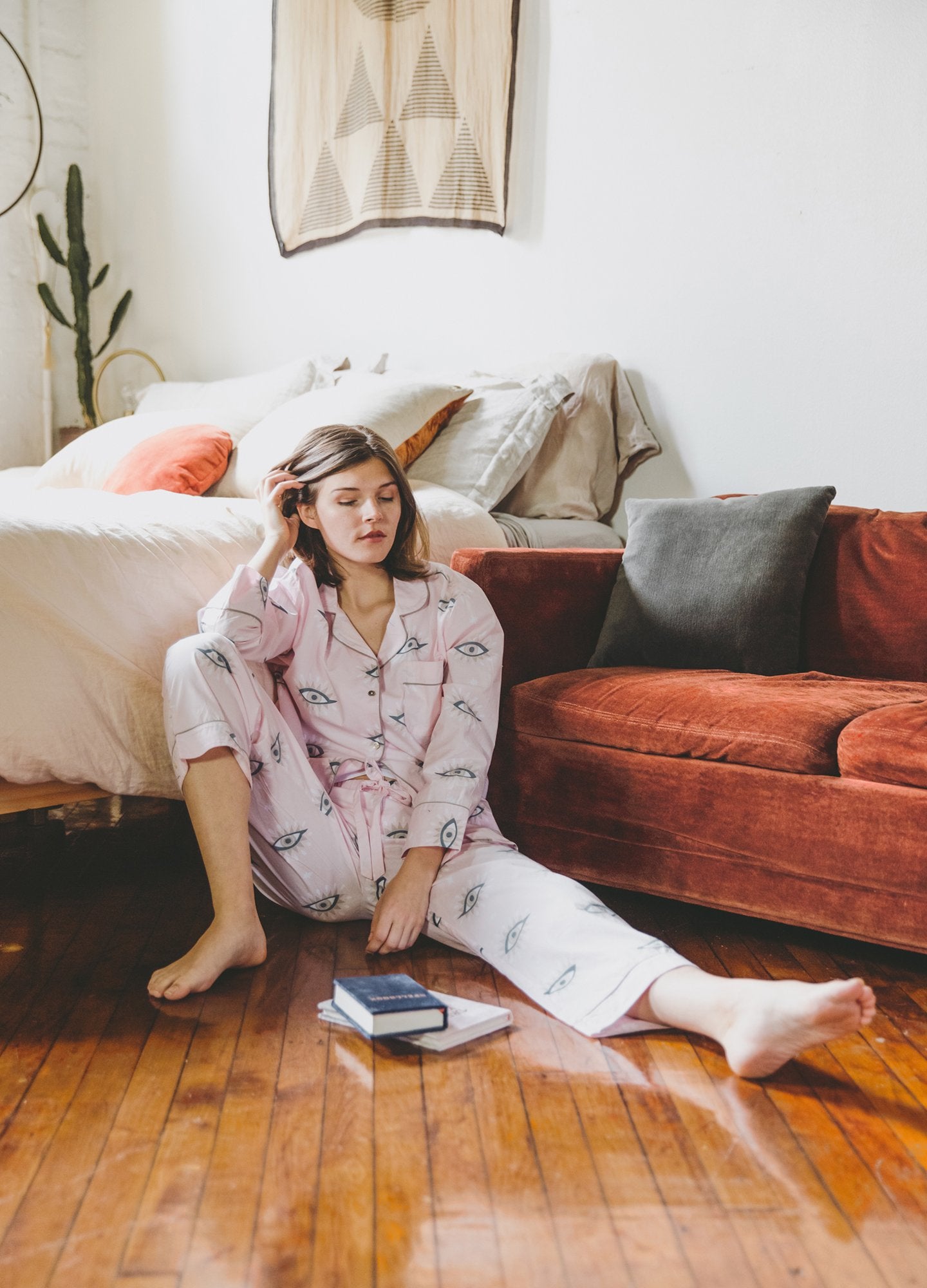 Load image into Gallery viewer, Eyes of the World Long Sleep Set Blush - Pajama
