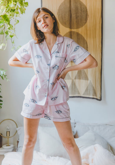 Eyes Of The World Short Sleep Set Blush - Pajama