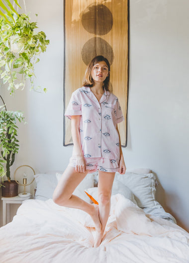 Eyes Of The World Short Sleep Set Blush - Pajama