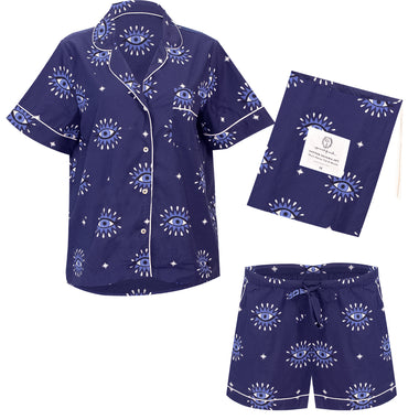 Eyes Of The World Short Sleep Set Navy - Pajama