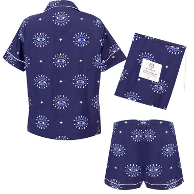 Eyes Of The World Short Sleep Set Navy - Pajama