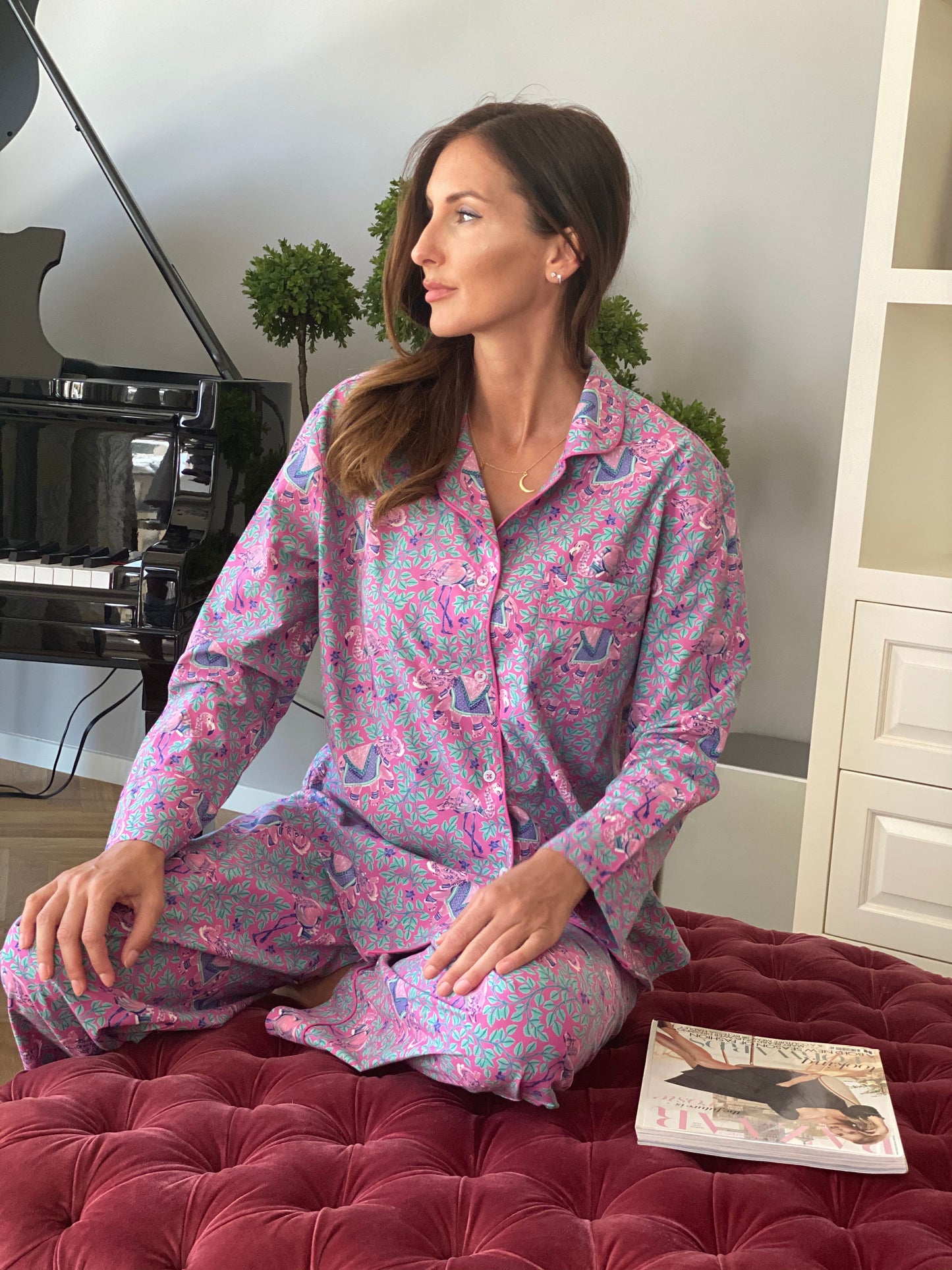 Flamenco Long Sleep Set Fuchsia