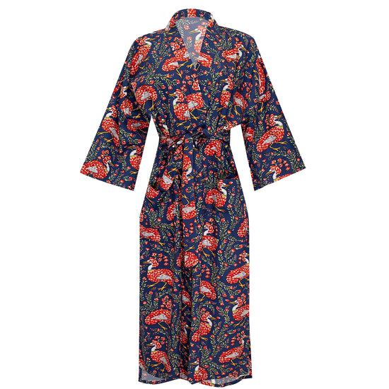 Queen Lotus Robe Indigo